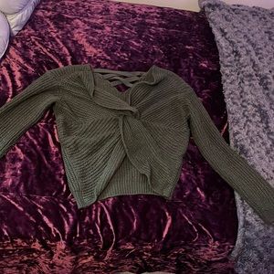 Cropped Green Sweater